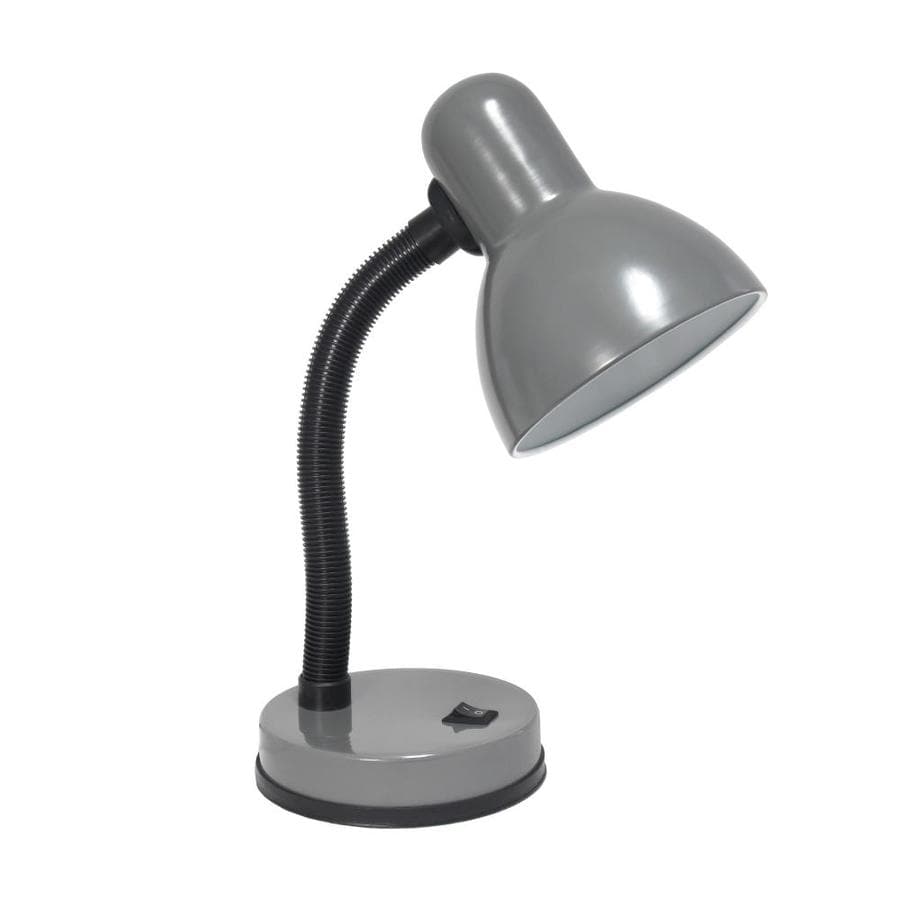 Simple Designs 19 09 In Adjustable Gray Desk Lamp With Metal Shade