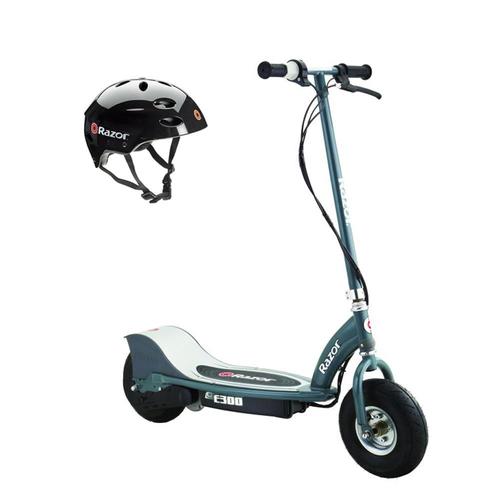 Razor E300 Electric 24V Motorized Scooter (Grey) and Youth Sport Helmet ...