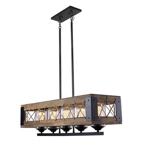 LNC Laius 5Light Matte Black Farmhouse Chandelier in the Chandeliers