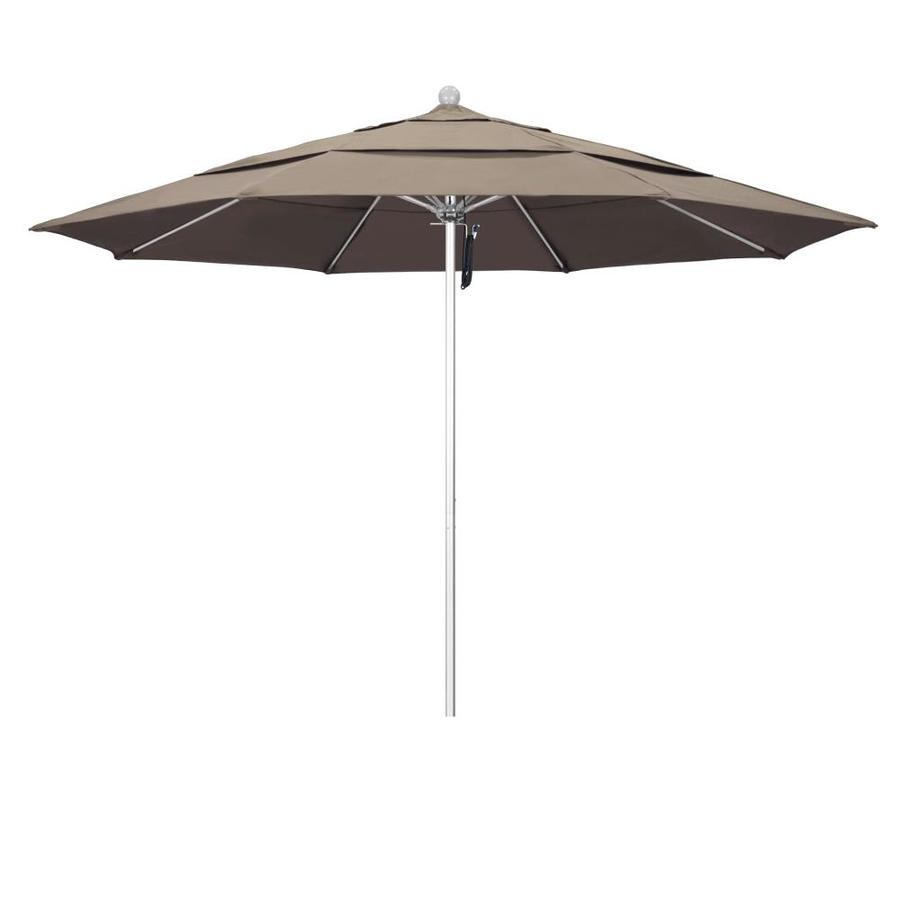 California Umbrella 11 Ft Octagon Woven Sesame With Silver Anodized Aluminum Frame No Tilt Market Patio Umbrella In The Patio Umbrellas Department At Lowes Com