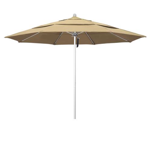 California Umbrella 11 Ft Octagon Beige With Silver Anodized Aluminum Frame No Tilt Market Patio Umbrella In The Patio Umbrellas Department At Lowes Com