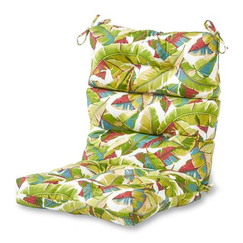 Greendale Home Fashions Palm Multi High Back Patio Chair Cushion in the