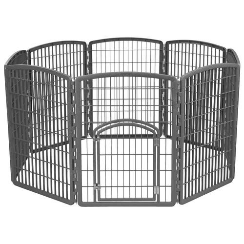 IRIS Freestanding Expandable Gray Plastic Pet Gate in the Pet Gates