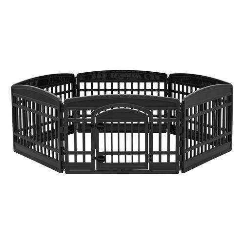 IRIS Freestanding Expandable Black Plastic Pet Gate in the Pet Gates