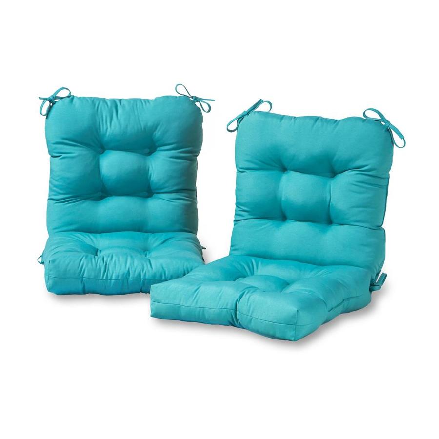Greendale Home Fashions 2 Piece Teal Patio Chair Cushion At Lowes Com