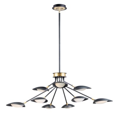 Maxim Lighting Scan 9 Light Black Satin Brass Transitional Opal