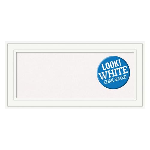 Amanti Art Framed White Cork Board Panel, Craftsman White Wood in the