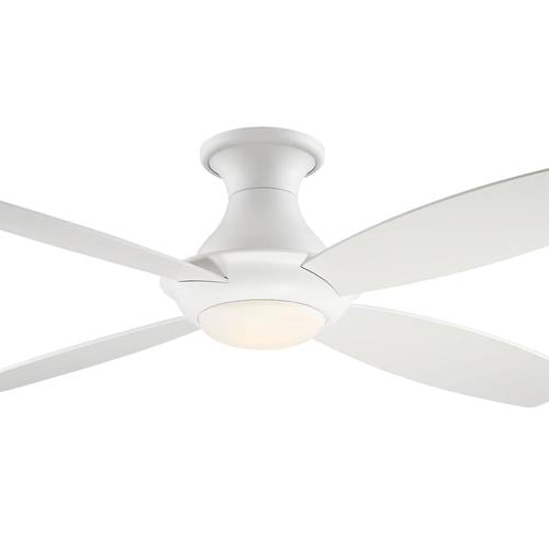 Allen Roth Bayview 52 In White Led Indoor Flush Mount Ceiling Fan With Light Kit And Remote 4 Blade At Lowes Com