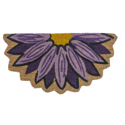 Entryways Sweet Home Collection Purple Semicircle Door Mat (Actual 15