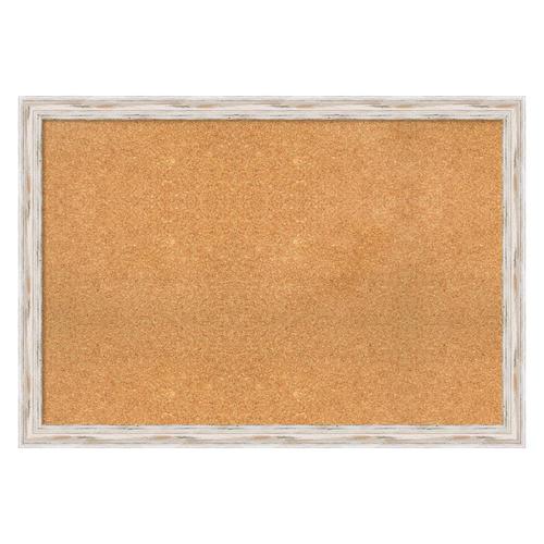 Amanti Art Framed Natural Cork Board Extra Large, Alexandria White Wash ...