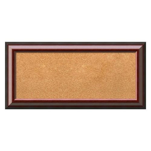 Amanti Art Framed Natural Cork Board Panel, Cambridge Mahogany Wood at