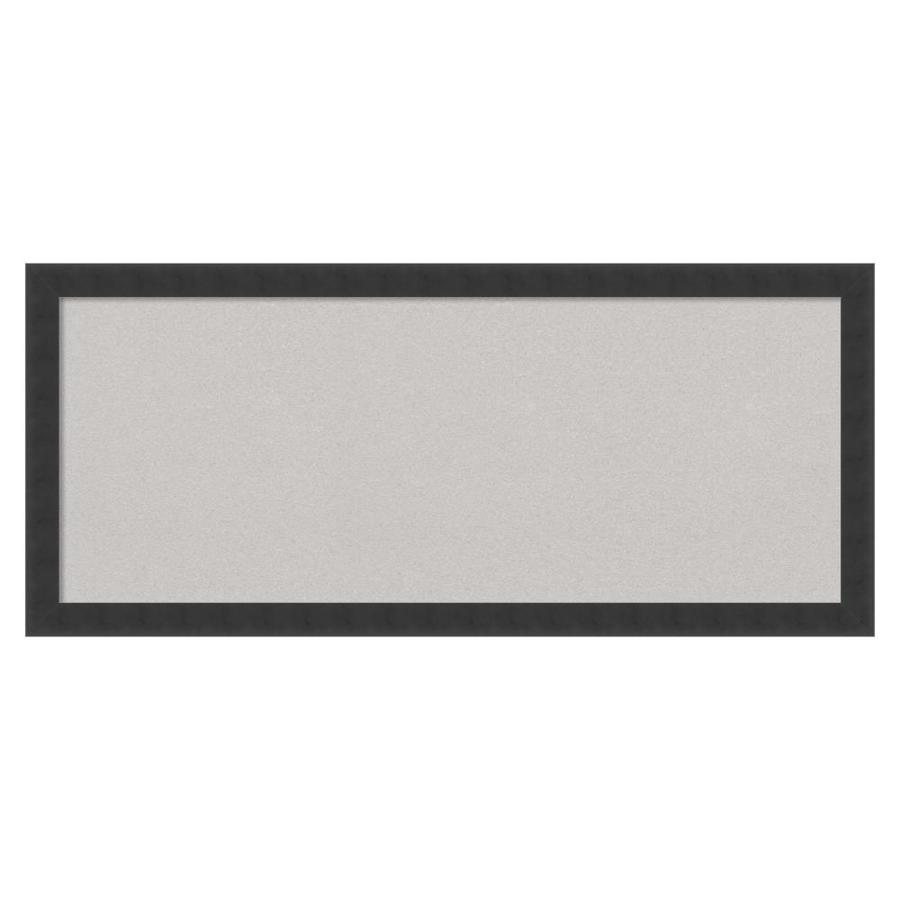 Amanti Art Framed Grey Cork Board Panel, Mezzanotte Black Wood in the ...