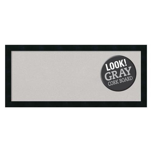 Amanti Art Framed Grey Cork Board Panel, Mezzanotte Black Wood in the