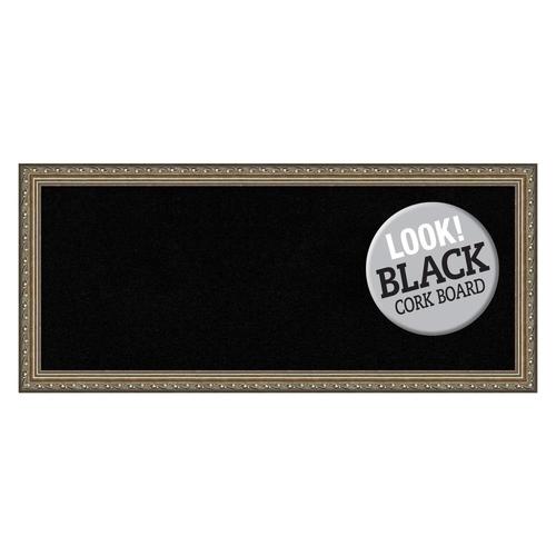 Amanti Art Framed Black Cork Board Panel, Parisian Silver Wood in the ...