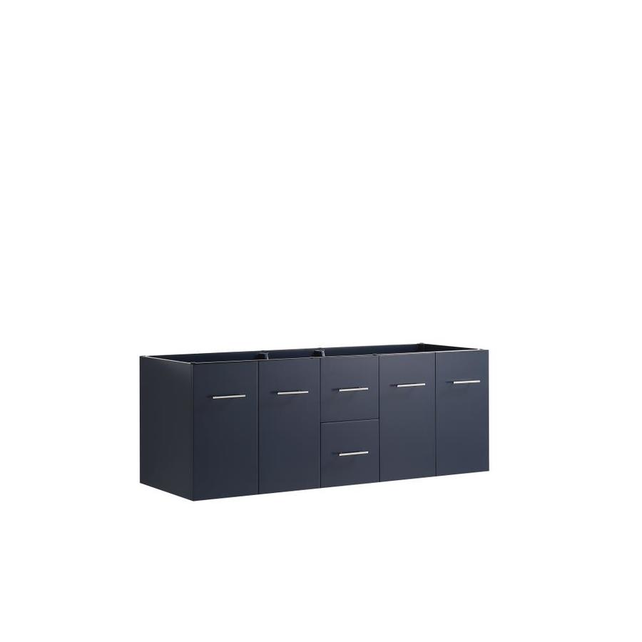 Lexora Amelie 59 In Navy Blue Bathroom Vanity Cabinet At Lowes Com