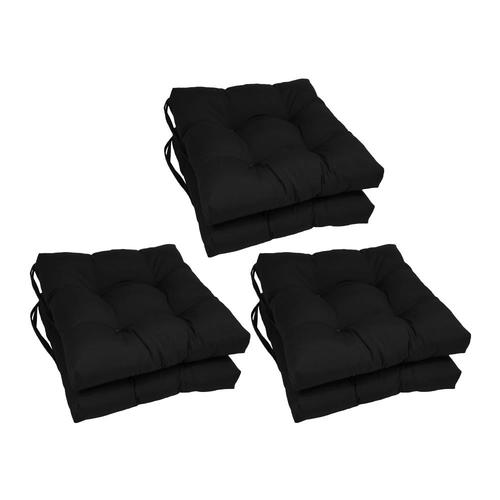 Blazing Needles Black Solid Chair Cushion in the Indoor Chair Cushions department at