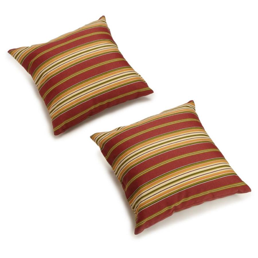 Blazing Needles 2Pack Geometric Kingsley Stripe Ruby Square Throw