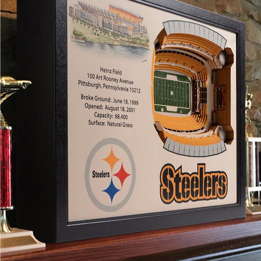 StadiumViews Pittsburgh Steelers StadiumViews Brown Wood Framed 24-in H ...