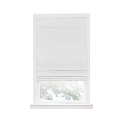 Achim Blackout Roman Shade 27in White Blackout Cordless Roman Shade in