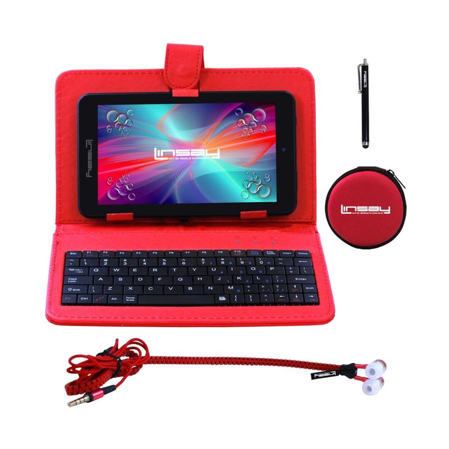 LINSAY 7-in Wi-fi Only Android 10 Tablet with Accessories; Case; Pen