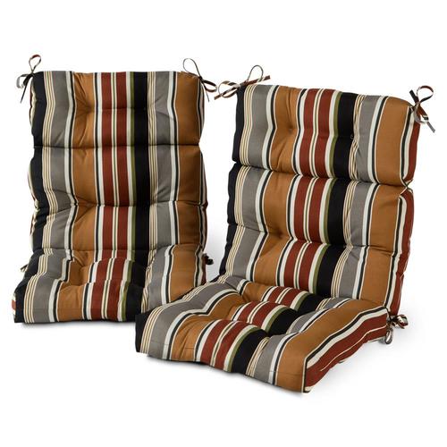 Greendale Home Fashions 2-Piece Brick High Back Patio Chair Cushion in