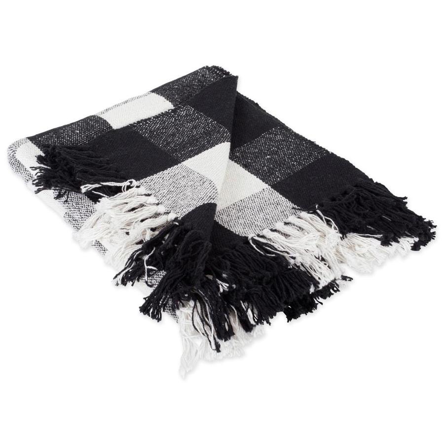 DII Black and White Cotton Throw in the Blankets & Throws department at