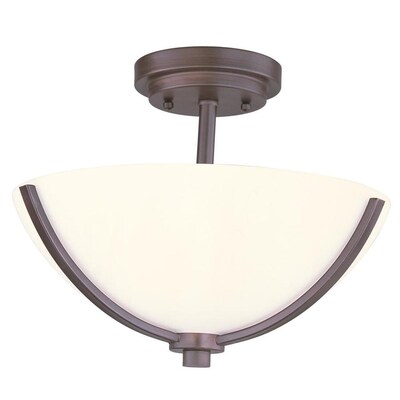 Maxim Lighting Deven 14-in Oil Rubbed Bronze Modern/Contemporary Incandescent Semi-flush Mount Light Maxim Lighting Deven 14-in Oil Rubbed Bronze Modern/Contemporary Incandescent Semi-flush Mount Light