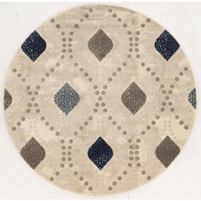 Radici Usa Iseo Off White Round Indoor Oriental Area Rug Common