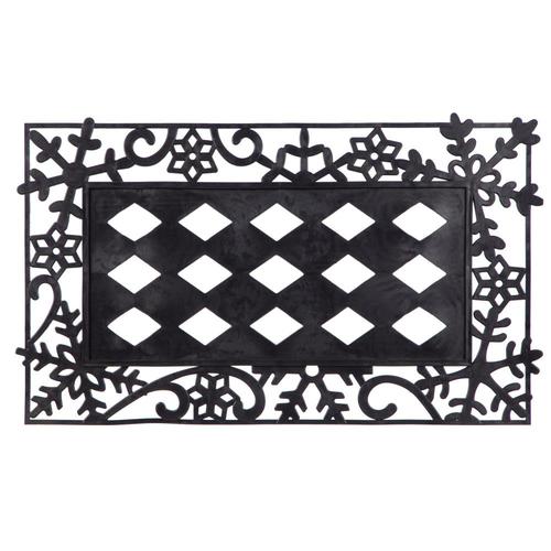 Evergreen Black Rectangular Door Mat Common 2 1 2 Ft X 1 1 2 Ft