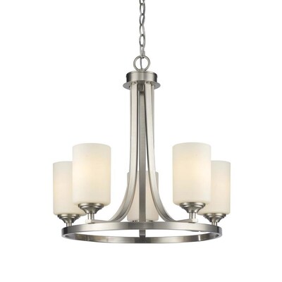 Z-Lite Bordeaux 5-Light Brushed Nickel Transitional Chandelier Z-Lite Bordeaux 5-Light Brushed Nickel Transitional Chandelier
