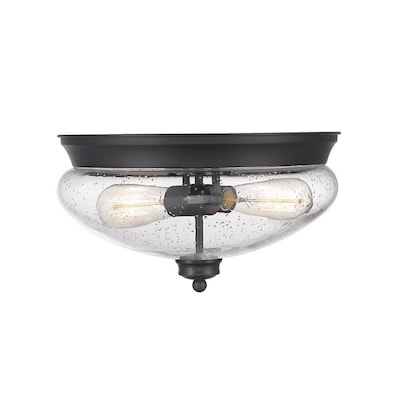 Z-Lite Amon 13-in Matte Black Transitional Incandescent Flush Mount Light Z-Lite Amon 13-in Matte Black Transitional Incandescent Flush Mount Light