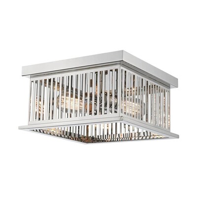 Z-Lite Camellia 12-in Polished Nickel Vintage Incandescent Flush Mount Light Z-Lite Camellia 12-in Polished Nickel Vintage Incandescent Flush Mount Light