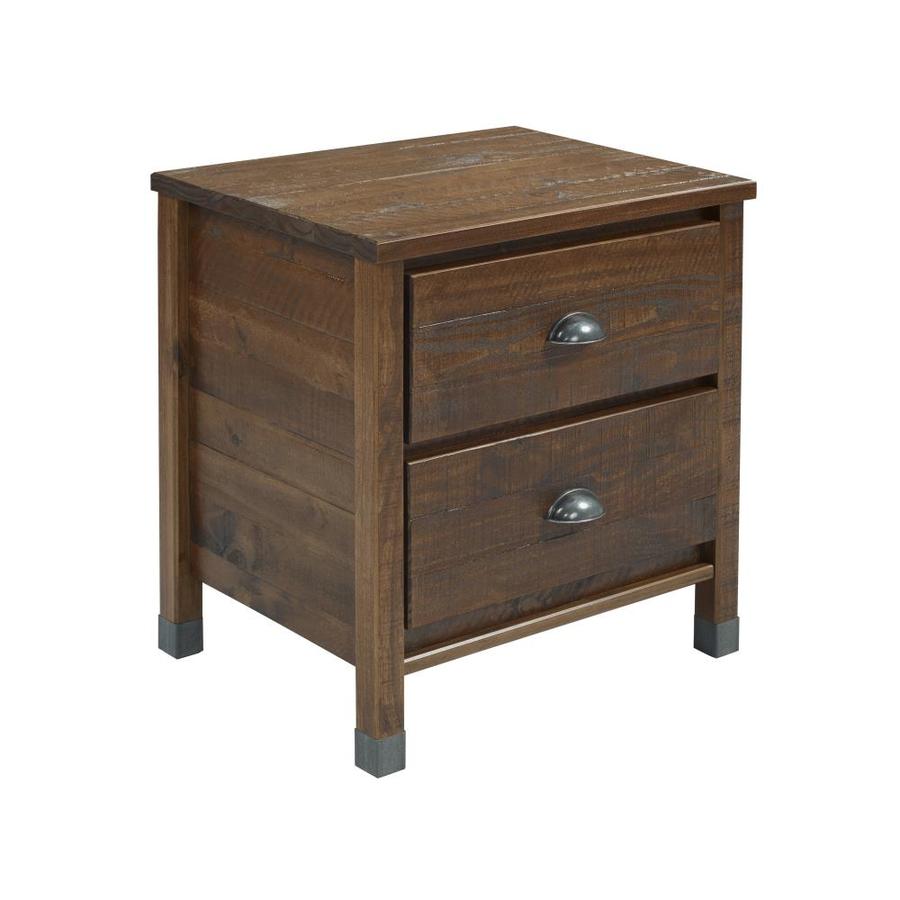 Camaflexi Baja Walnut Pine Nightstand in the Nightstands department at ...