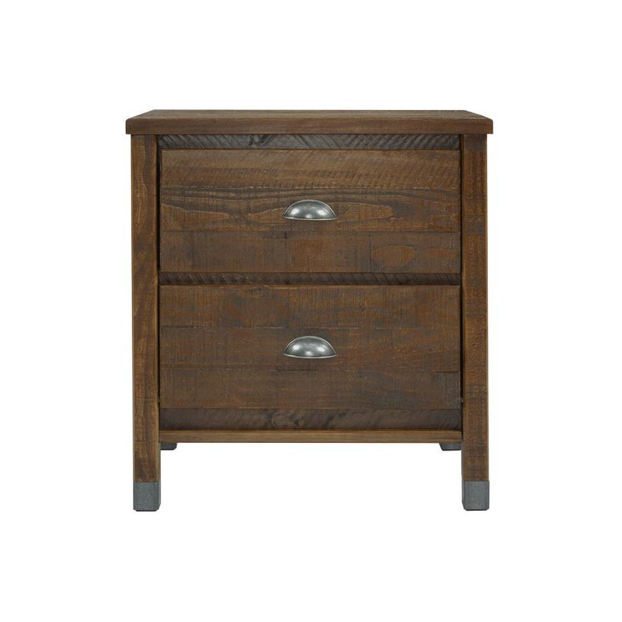 Camaflexi Baja Walnut Pine Nightstand in the Nightstands department at ...