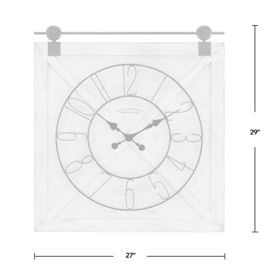 Black Farmstead Barn Door Wall Clock American Designed Black 27 x 2 x 29 inches FirsTime /& Co
