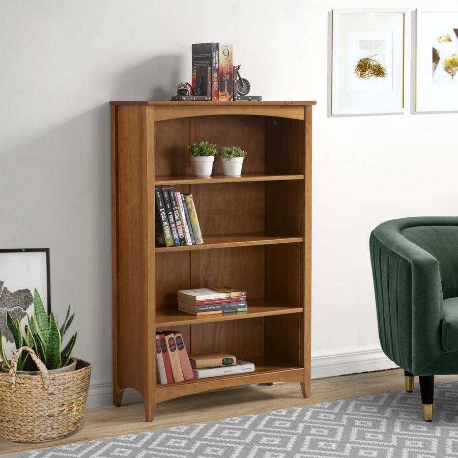 Camaflexi Shaker Style Cherry Wood 4-Shelf Bookcase in the Bookcases ...