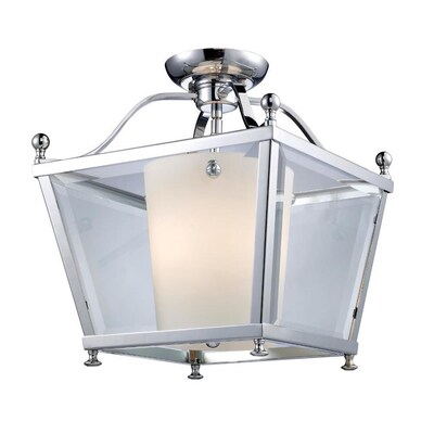 Z-Lite Ashbury 12.25-in Chrome Coastal Incandescent Semi-flush Mount Light Z-Lite Ashbury 12.25-in Chrome Coastal Incandescent Semi-flush Mount Light