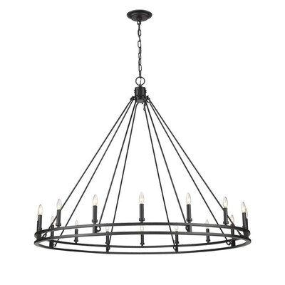 Z-Lite Dennison 16-Light Matte Black Transitional Chandelier Z-Lite Dennison 16-Light Matte Black Transitional Chandelier