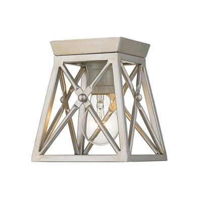 Z-Lite Trestle 6-in Antique Silver Traditional Incandescent Flush Mount Light Z-Lite Trestle 6-in Antique Silver Traditional Incandescent Flush Mount Light