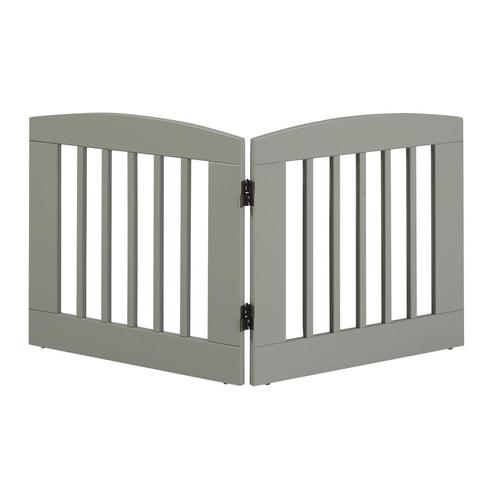 Camaflexi Freestanding Expandable Gray Wood Pet Gate in the Pet Gates