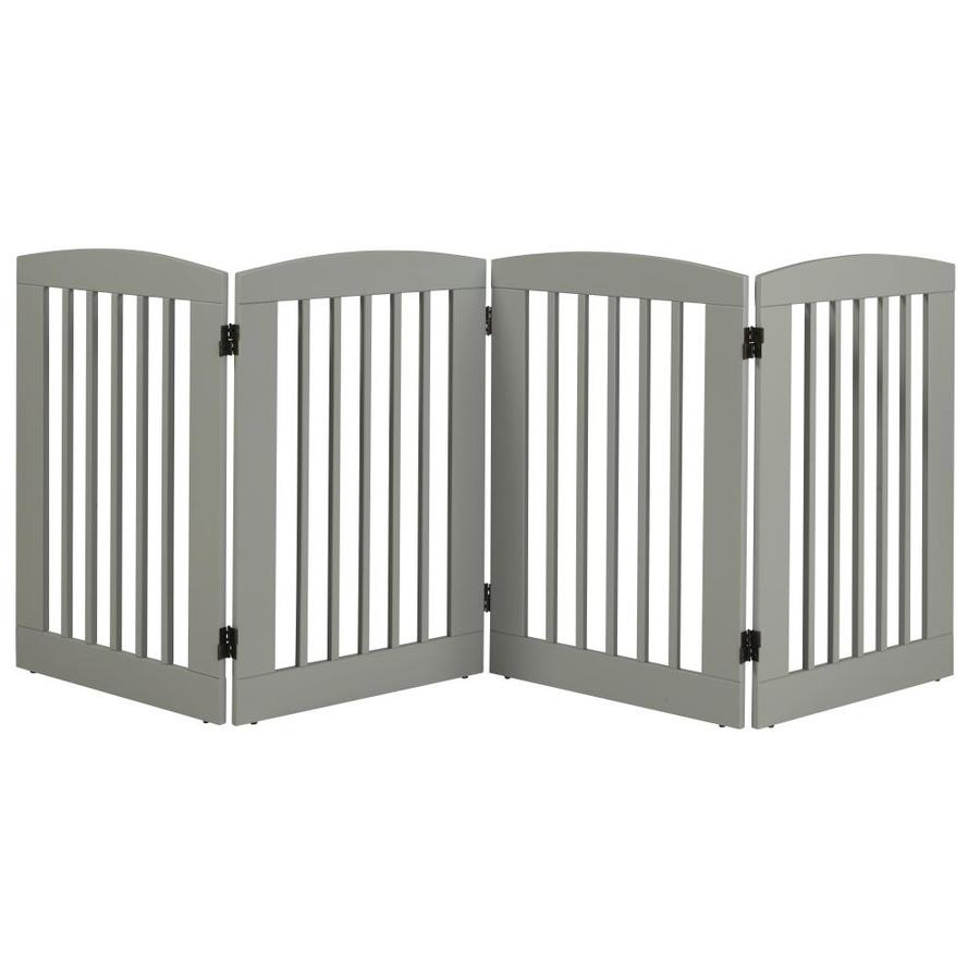 Camaflexi Freestanding Expandable Gray Wood Pet Gate in the Pet Gates