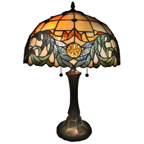 Amora Lighting 18-in Multi Incandescent Table Lamp with Glass Shade in