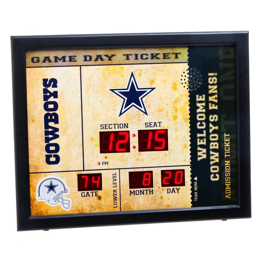 Team Sports America Dallas Cowboys Digital Rectangle Wall Clock in the