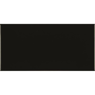 Crossville Playground 100 Pack Black Satin Ceramic Bullnose Trim Ceramic Bullnose Trim