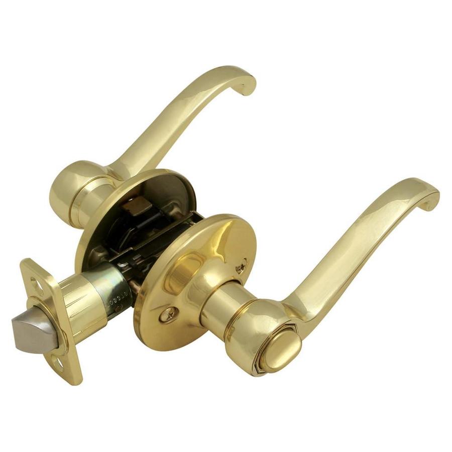 Design House Scroll Polished Brass Universal Privacy Door Handle in the Door Handles department