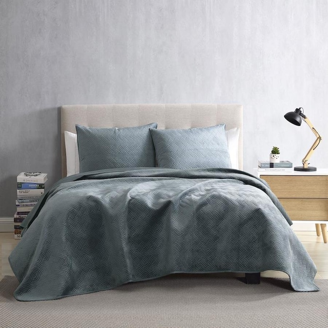 Brielle Home Hayden 3 Piece Slate Blue Twin Quilt Set In The Bedding Sets Department At Com - Slate Grey Bedding Set Brielle Home Hayden 3 Piece Slate Blue Twin Quilt Set In The Bedding Sets Department At Com - Slate Grey Bedding Set