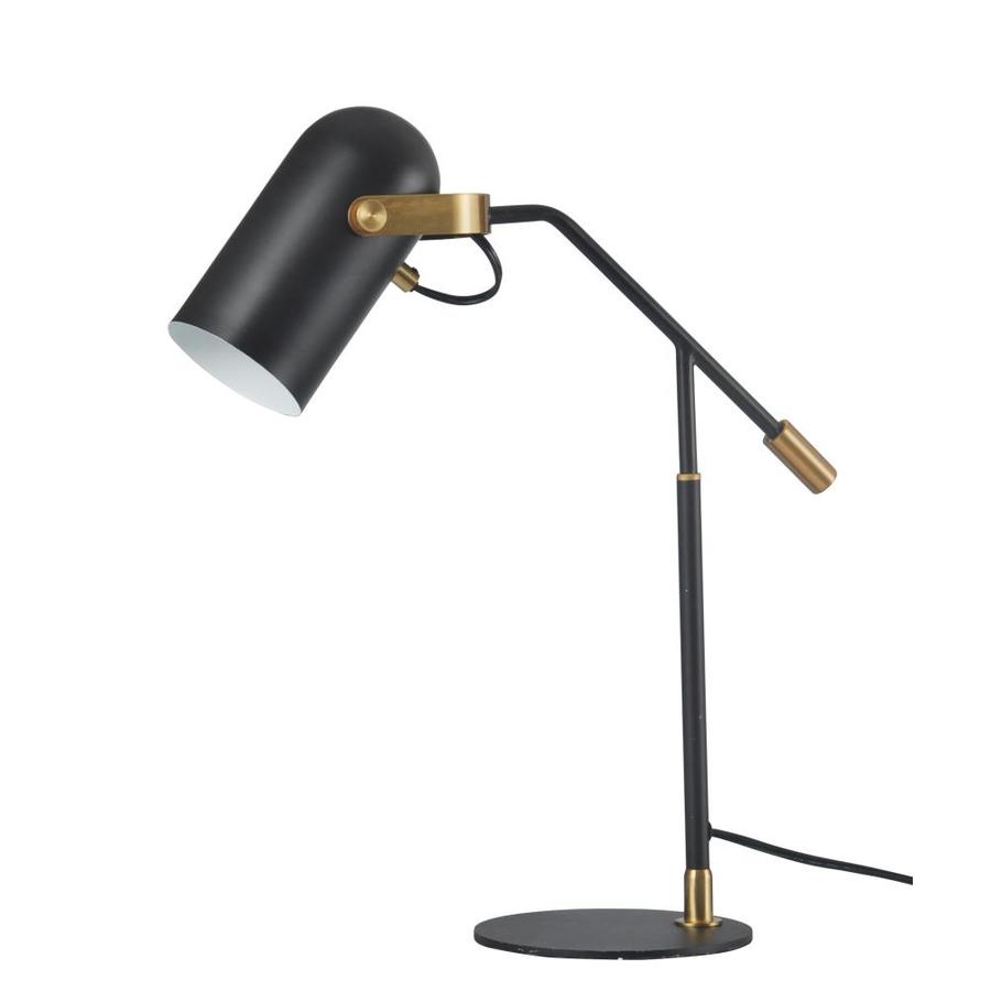 black and brass table lamp