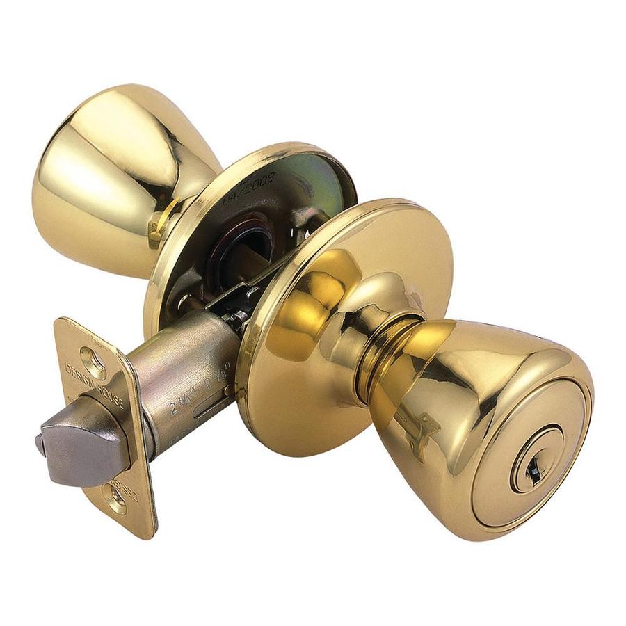 Design House Polished Brass Keyed Entry Door Knob Single Pack at Lowes.com