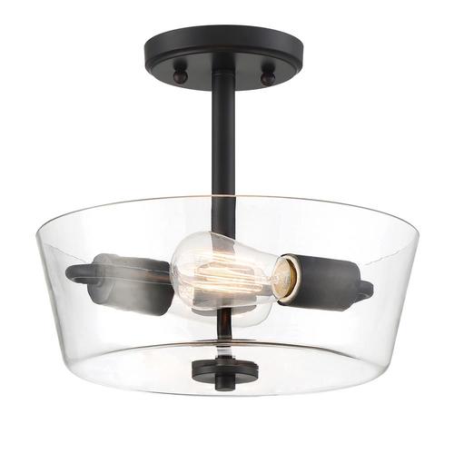 Designers Fountain Westin 12 In Matte Black Modern Contemporary Incandescent Semi Flush Mount Light In The Flush Mount Lighting Department At Lowes Com