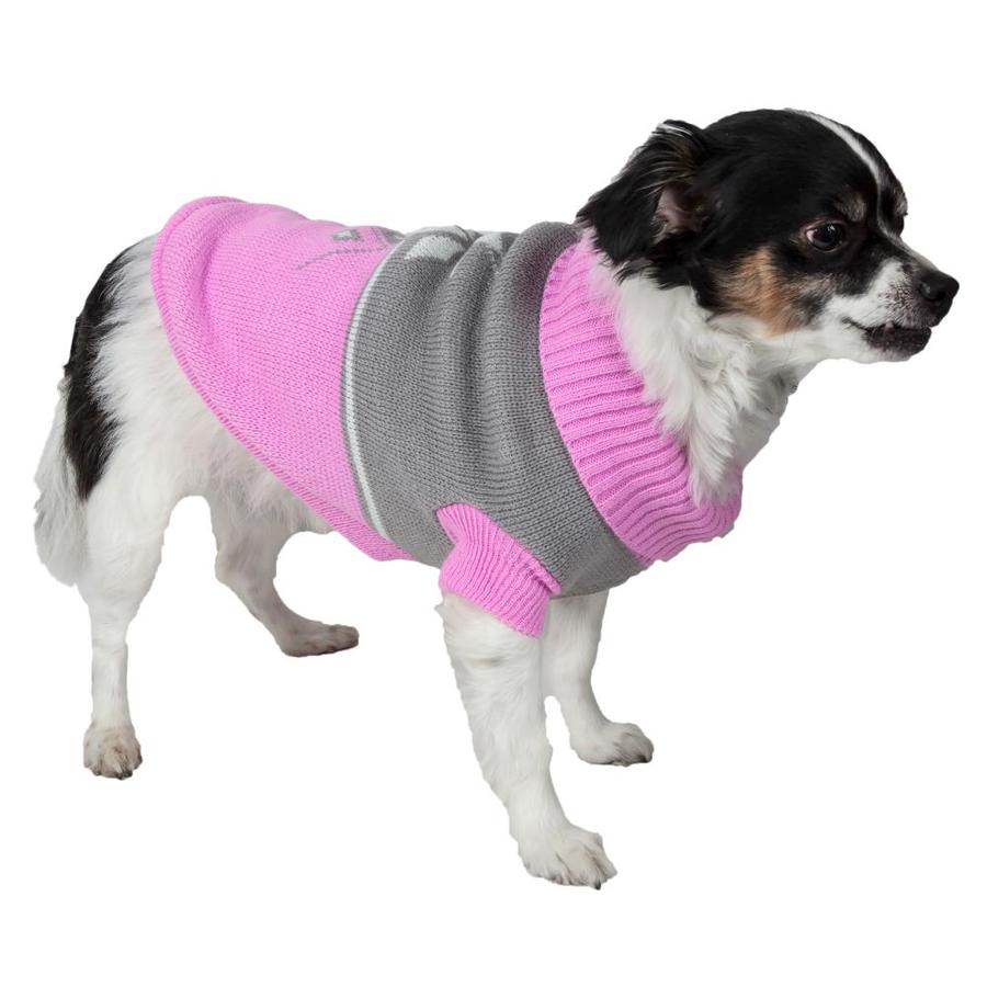 Pet Life Small Pink and Grey Dog/Cat Sweater in the Pet Clothing